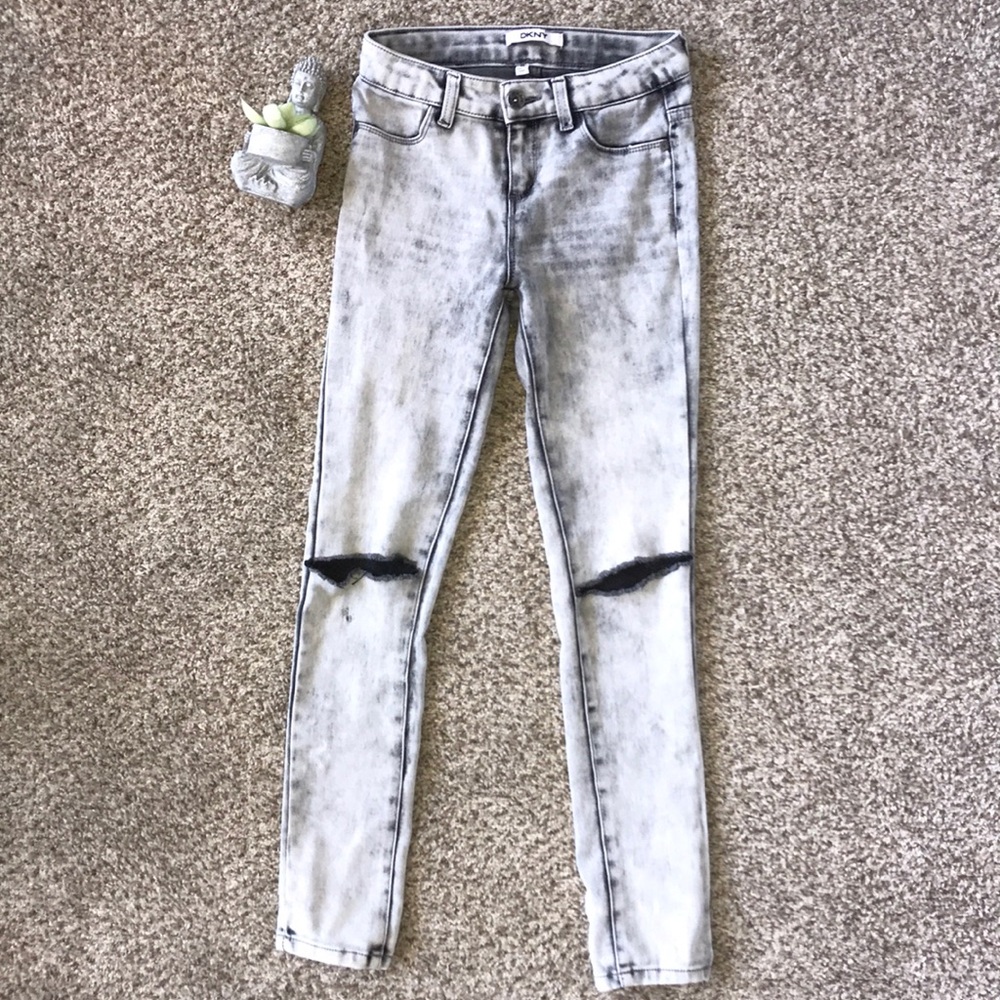 DKNY Gray Ripped Jeans
